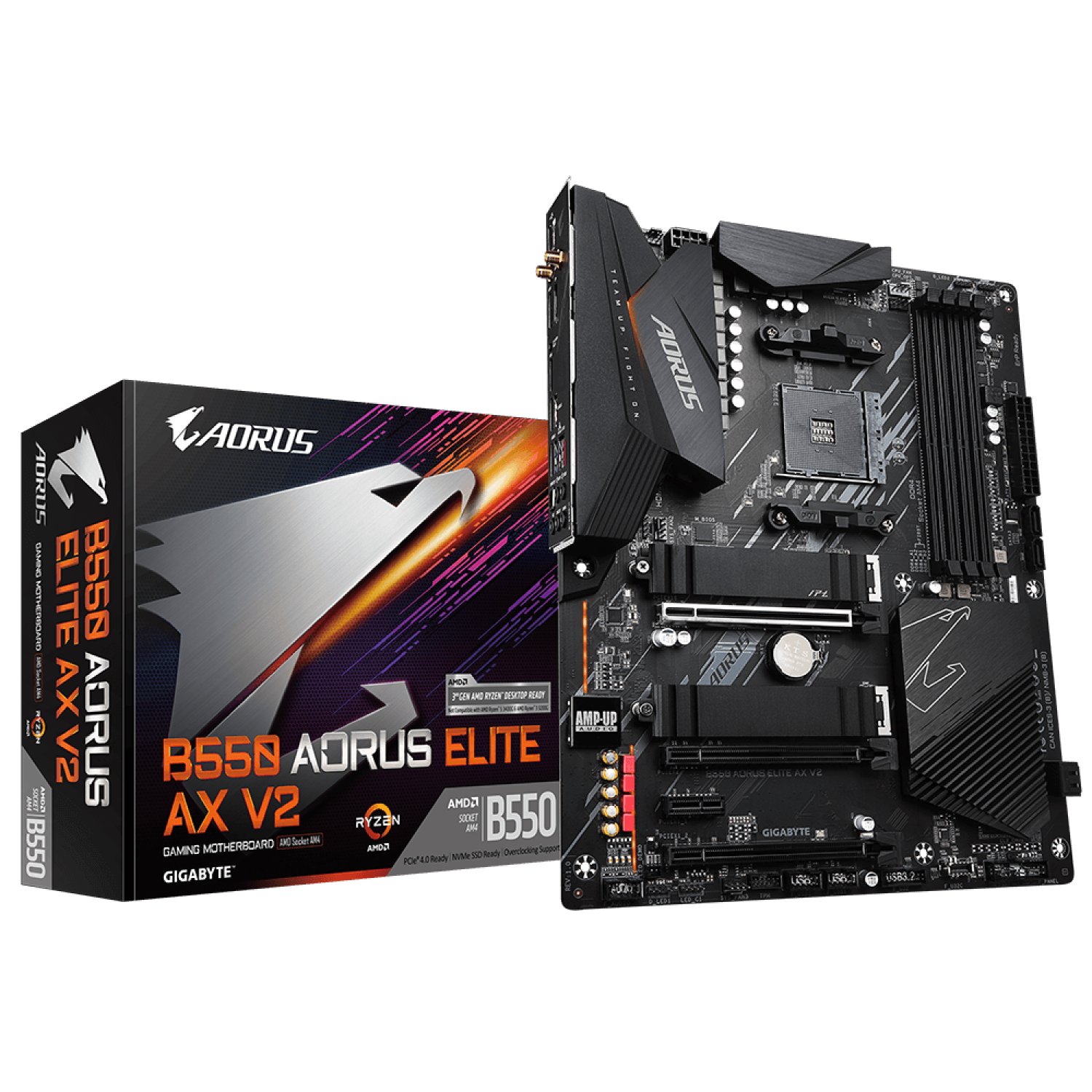 GIGABYTE B550 AORUS ELITE AX V2 4733MHz(OC) DDR4 Soket AM4 M.2 HDMI DP ATX Anakart ZQ3W